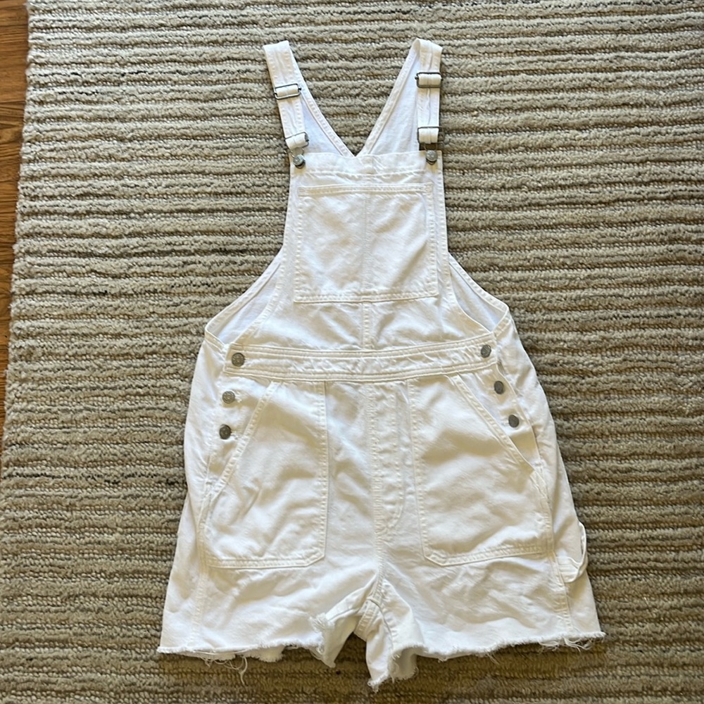 Madewell White Overall Shorts